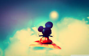 Mickey Flying Carpet Pixel Disney Laptop Wallpaper