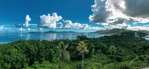 Micronesia Tropical Islands Cloudy Sky Wallpaper