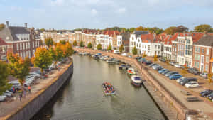 Middelburg Canal Autumn Scenery Wallpaper