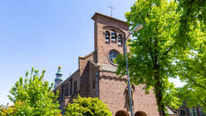 Middelburg Church Tower Springtime Wallpaper