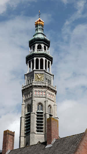 Middelburg Historic Tower Against Sky Wallpaper