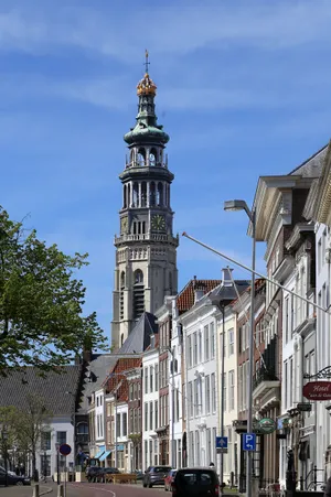 Middelburg Towerand Street View Wallpaper
