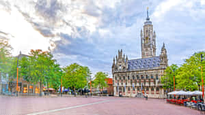 Middelburg Town Hall Square Netherlands Wallpaper