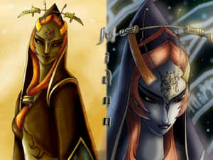Midna And Link From The Legend Of Zelda: Twilight Princess Adventure Together Wallpaper