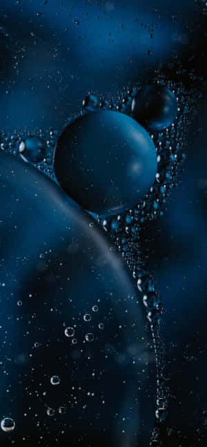 Midnight Blue Bubbles Abstract Wallpaper