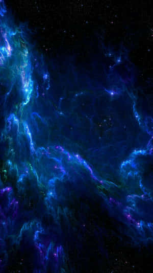 Midnight Blue Cosmic Nebula Aesthetic Wallpaper