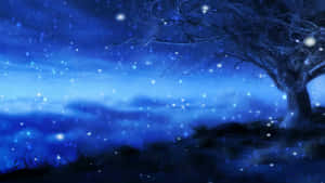 Midnight_ Blue_ Fantasy_ Landscape Wallpaper