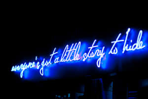 Midnight Blue Neon Sign Aesthetic Wallpaper