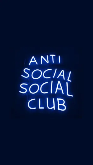 Midnight Blue Neon Sign Anti Social Social Club Wallpaper