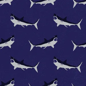 Midnight Shark Pattern Wallpaper