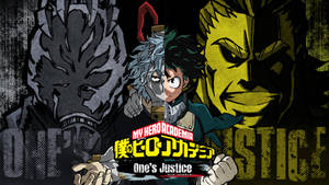 Midoriya And Bakugo - Rivals In The Way Of Heroes Wallpaper