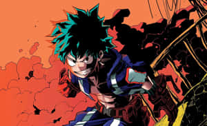 Midoriya Engaging In Battle Deku Aesthetic Wallpaper