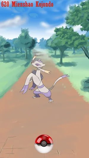 Mienshao Poke Ball Wallpaper