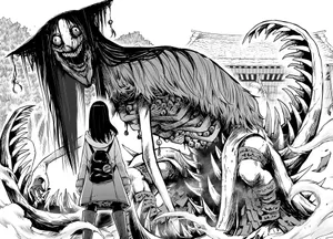 Mieruko Chan Miko Facing Ghost Wallpaper