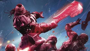 Mighty Atriox Stands Tall In Battle Wallpaper