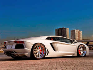 Mighty Blue Lamborghini Aventador In Its Prime Wallpaper