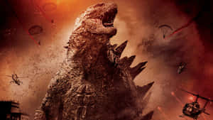 Mighty Burning Godzilla Unleashed Wallpaper