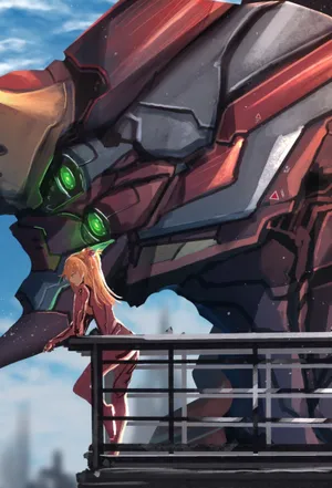 Mighty Eva-02 Ready For Battle Wallpaper