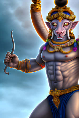 Mighty_ Hanuman_ Illustration Wallpaper