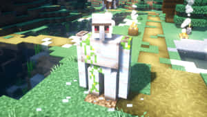 Mighty Minecraft Iron Golem Protector Wallpaper