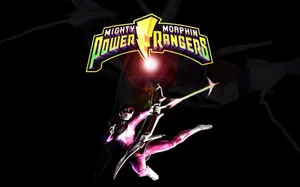 Mighty Morphin Pink Ranger Action Pose Wallpaper