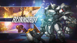 Mighty Reinhardt In Overwatch Action Wallpaper