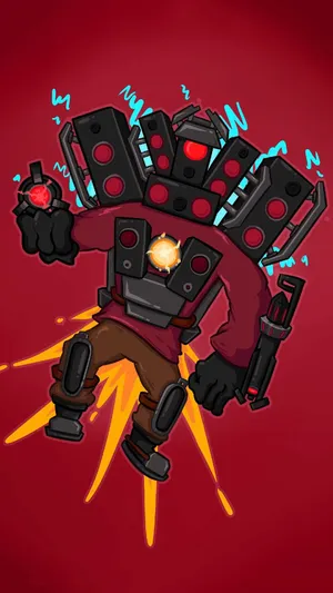 Mighty Speaker Robot Illustration Wallpaper