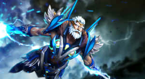 Mighty Zeus Unleashing His Wrath In Dota 2 Wallpaper