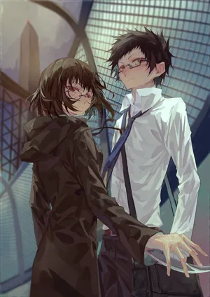 Mikado Ryuugamine Staring Intently In The City Wallpaper