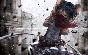 Mikasa Ackerman Chaos Poster Wallpaper