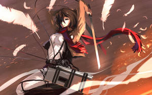 Mikasa Ackerman Feathers Wallpaper