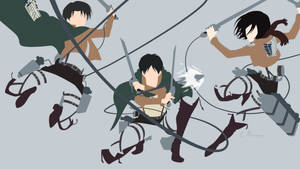 Mikasa Ackerman Trio Vector Art Wallpaper