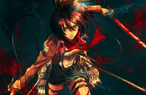 Mikasa Black Background Wallpaper