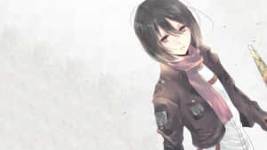 Mikasa Pfp Purple Scarf Wallpaper