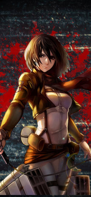 Mikasa Portrait Attack On Titan Iphone Wallpaper