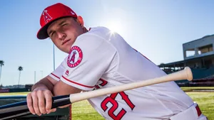 Mike Trout Against The Sun Wallpaper