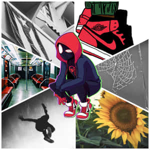 Miles Morales Aesthetic Collage Wallpaper