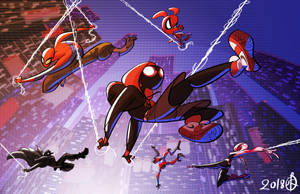 Miles Morales Joins Forces With The 'web Warriors' Wallpaper