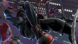 Miles Morales Spider Man Action Pose4 K Wallpaper