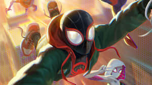 Miles Morales Spider Verse Swing Wallpaper