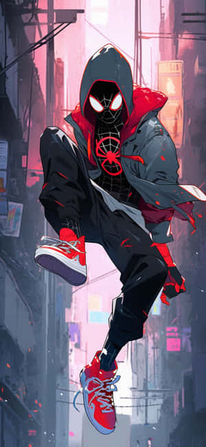 Miles Morales Spiderman Urban Aesthetic Wallpaper