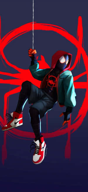 Miles_ Morales_ Swinging_ Art Wallpaper