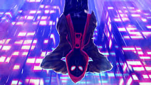 Miles Morales Upside Down Cityscape Wallpaper