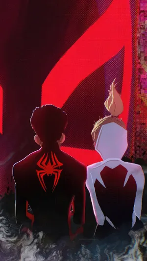 Milesand Gwen Spiderverse Moment Wallpaper