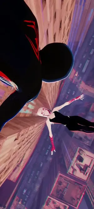 Milesand Gwen Spiderverse Swing Wallpaper