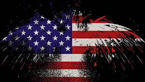 Military American Flag Eagle Silhouette Wallpaper