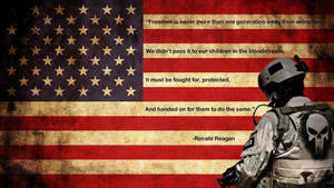 Military American Flag Qoute Wallpaper