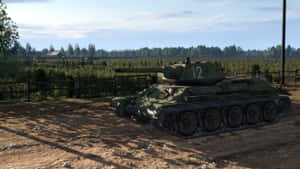 Military Tankin Countryside Setting Wallpaper