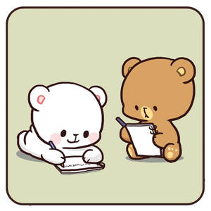 Milk And Mocha Bears Writing Letter Wallpaper