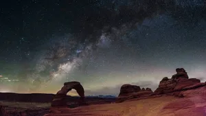 Milky Way Over Desert Arch Wallpaper